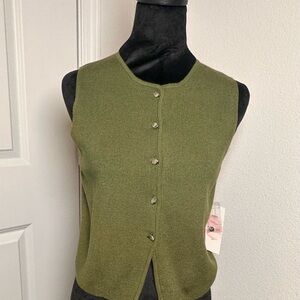 Olive Green Sleeveless Knit Vest / BNWT